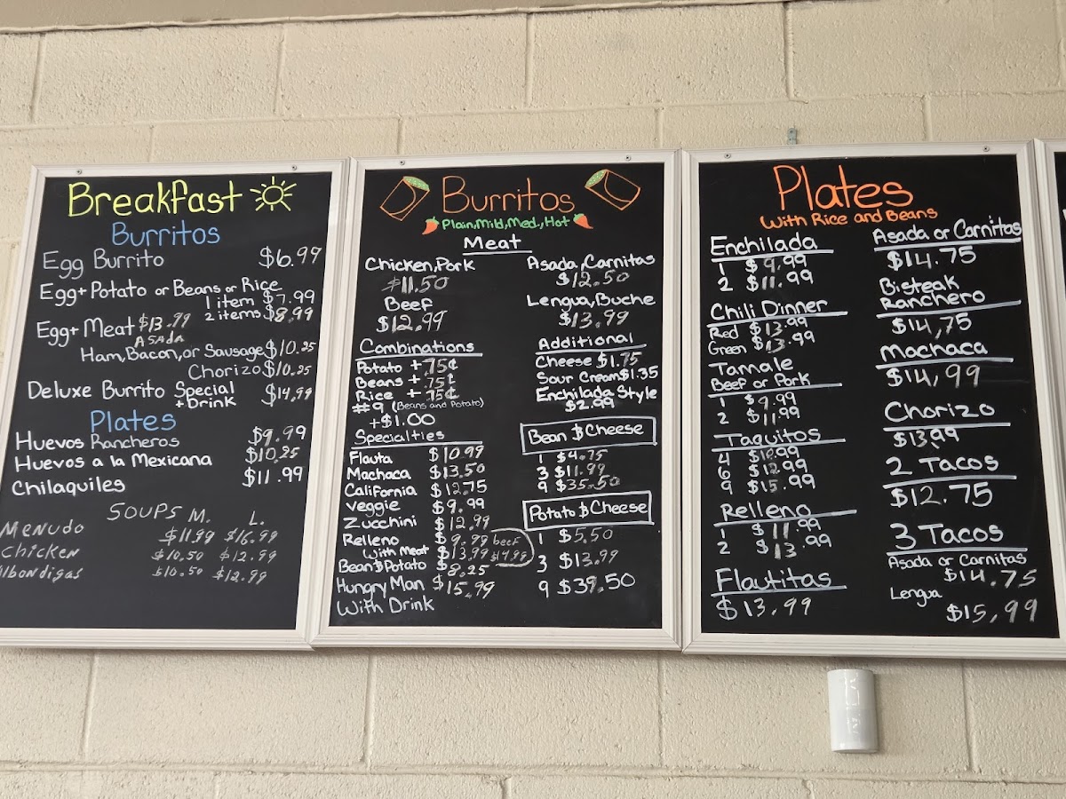 Plata's Mexican Food Menu - Image 1